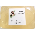 Handmade “I Love Coconut” Fragrance Free Glycerine Soap Bar                         